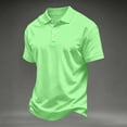 thumbnail image 2 of Trgacdwlo Mens Polo Shirts Collared Button Mens Short Sleeve Shirt Quick Dry Summer Sun Protection Mens Golf Polo Shirt Green S, 2 of 7