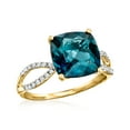 thumbnail image 4 of Ross-Simons 4.90 Carat London Blue Topaz and .11 ct. t.w. Diamond Ring in 14kt Yellow Gold, Women's, Adult, 4 of 6