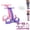 1 * Purple + 1 * Pink, variant on Pedal Resistance Band with Handle – Upgraded 8‑Tube Exercise Band, 3‑in‑1 Foot Pedal Puller, Back Stretch & Chest Expander for Full Body Workout