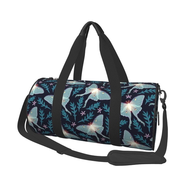 Fotbe Glowing Butterfly Bolsa Deportiva de Lona Plegable con Estampado, Bolsa de Gimnasio con Bolsillo Seco/Húmedo, Bolsa de Viaje Ultraligera de Gran Capacidad