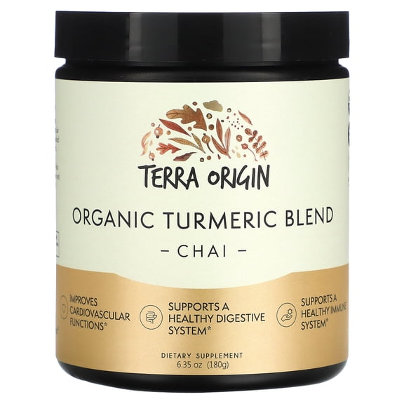 Terra Origin Organic Turmeric Blend, Chai, 6.35 oz (180 g)