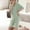 Green, variant on Hrsba Casual Loose Pajama Set for Women Short Sleeve Top with Pants Summer Soft Breathable Ladies Sleepwear Nightwear Pjs Set