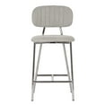 thumbnail image 2 of TOV Furniture Ariana Grey Linen Counter Stool with Silver Frame (Set of 2), 2 of 9