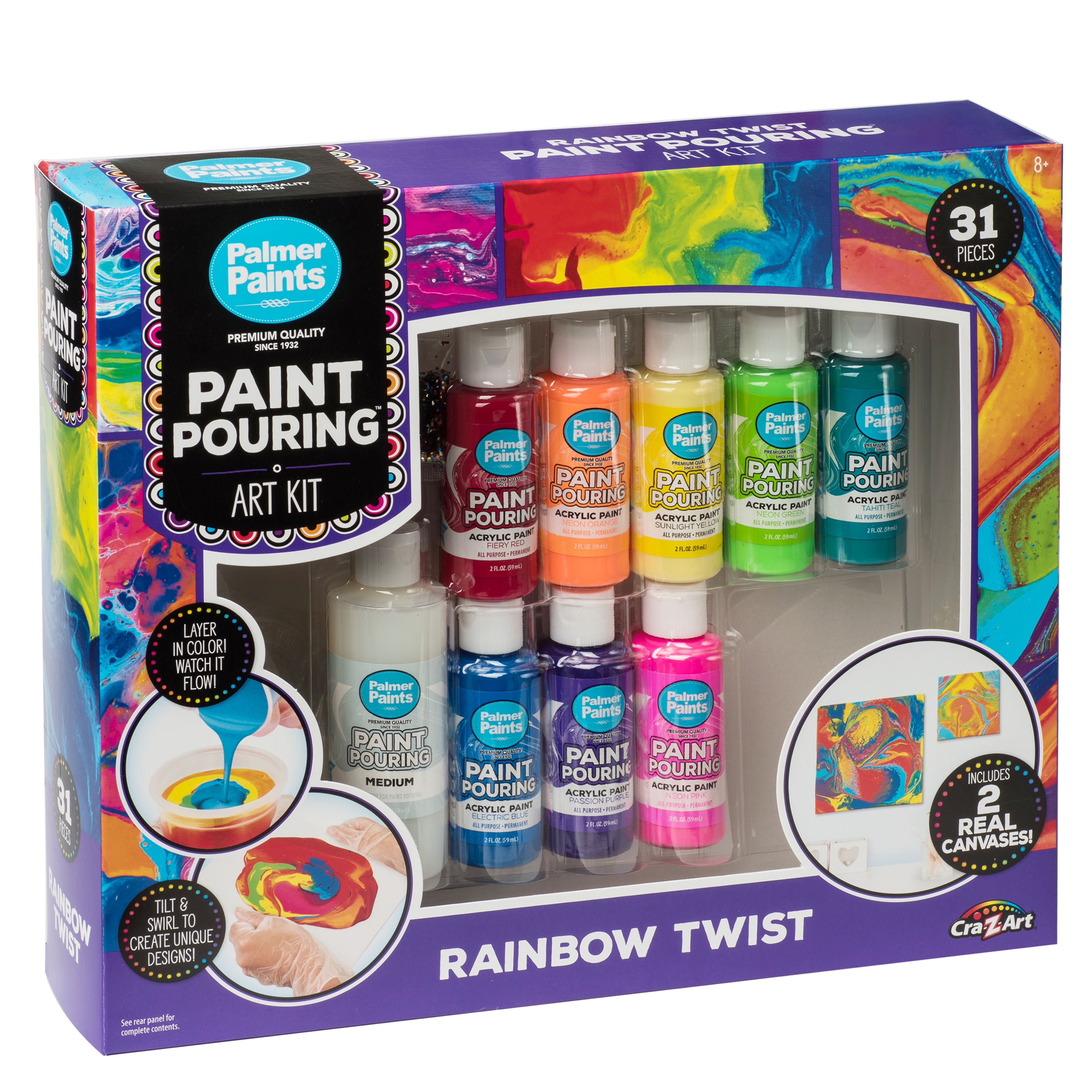 Palmer 24 Piece 2oz Acrylic Paint - Vibrant Paint Set