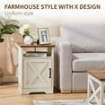 thumbnail image 5 of LUXOAK 3-Piece Farmhouse Table Set, Coffee Table & Two End Tables, USB Ports, Distressed White, 5 of 8