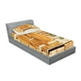 thumbnail image 2 of Ambesonne Rustic Fitted Sheet & Pillow Sham Set, Countryside Shutters, Twinxl, Beige Green, 2 of 2