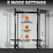 Mikolo Foldable Power Rack Cage,1000lbs Capacity Wall Mounted Squat Rack, Independent pulley system with Aluminum Pulleys , Space Saving Home Gym Equipment