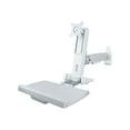 thumbnail image 2 of StarTech.com Wall Mount Workstation, Full Motion Sit Stand Desk w/ Height Adjustable VESA Monitor Arm & Keyboard Tray, Ergonomic Wall Mounted Computer Workstation, Single 27"/32" Display - Mounting kit (wall plate, column, keyboard tray, monitor arm, VESA monitor mount) - sit-stand workstation - for LCD display / PC equipment - foldable - aluminum, steel - silver - screen size: up to 27" / 34" (ultra-wide) - wall-mountable, 2 of 15