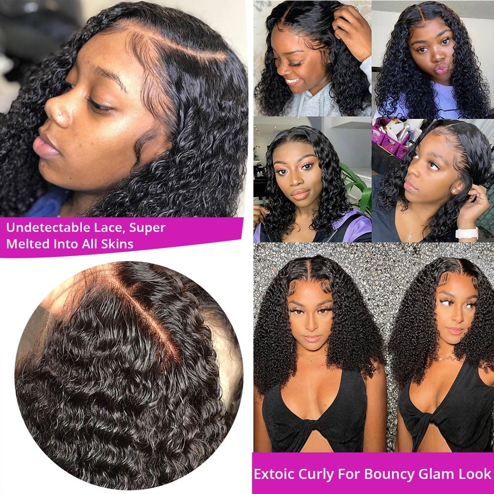 Pre Cut No Glue Water Wave 7x5 Wigs Curly Glueless Wig Human Hair Pre Plucked