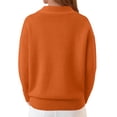 thumbnail image 4 of vigerkar Women's Sweaters Casual Long Sleeve Pullover V Neck Lightweight Sweatshirts Cute Blouse Tops (Orange, 3XL), 4 of 6