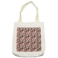 thumbnail image 1 of Flower Tote Bag, Hand Drawn Composition of Flowers Japanese Cherry Blossom Pattern with Green Leaves, Cloth Linen Reusable Bag for Shopping Books Beach and More, 16.5" X 14", Cream, by Ambesonne, 1 of 2