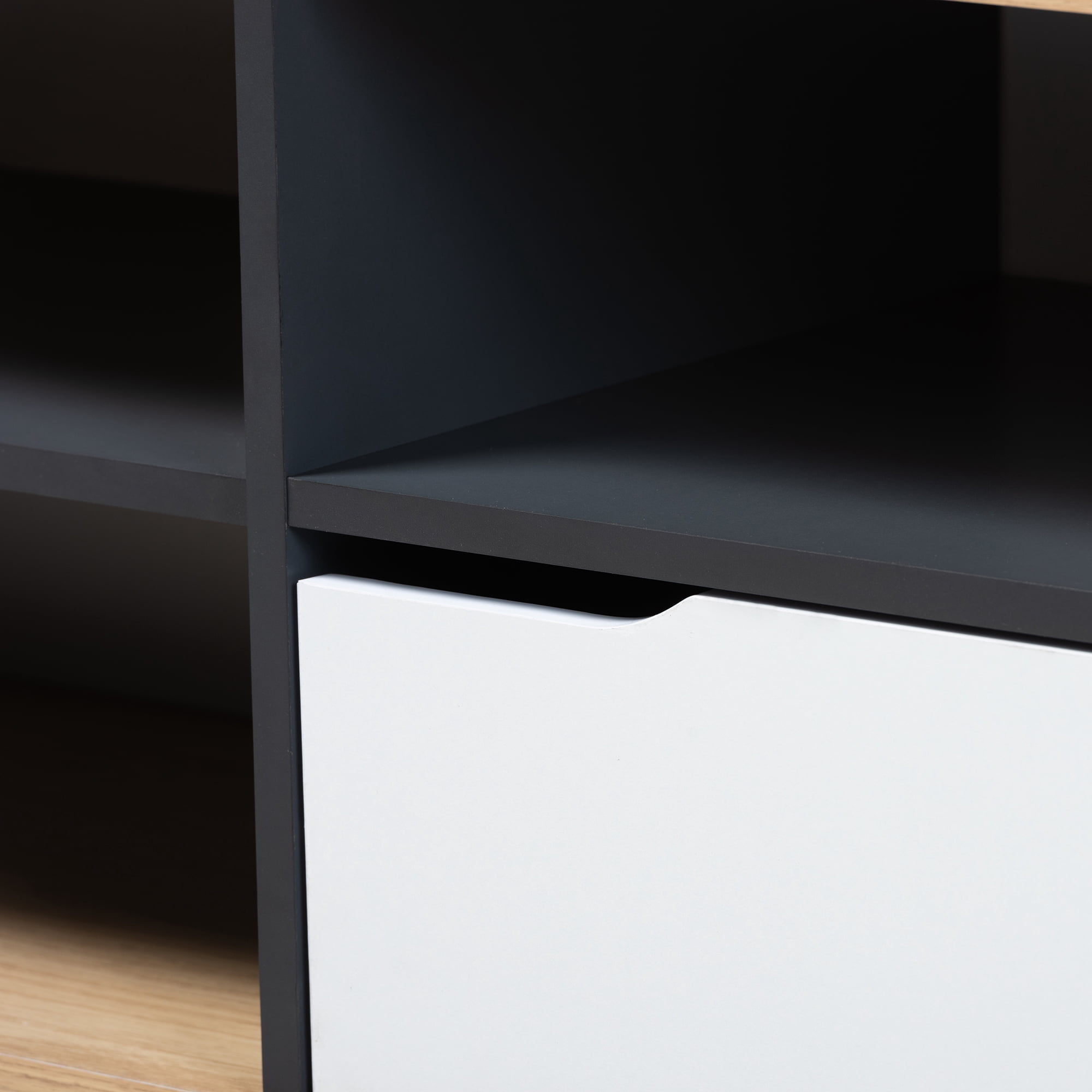 Baxton Studio Reed Mid-Century Modern Multicolor 2-Drawer Wood TV Stand