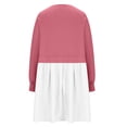 thumbnail image 7 of LEAVINGSUO Dresses for Women 2023 Fashion Women's Casual Over Sized Sweatshirt Long Sleeve Dress Round-Neck Ladies Patchwork Mini Dresses Pink XL, 7 of 7