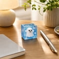 thumbnail image 3 of 2.16" Glow-in-the-Dark Ice Cube Squishy Toy, Halloween Ornament Inside with Snowflake Glitter, 3 of 5