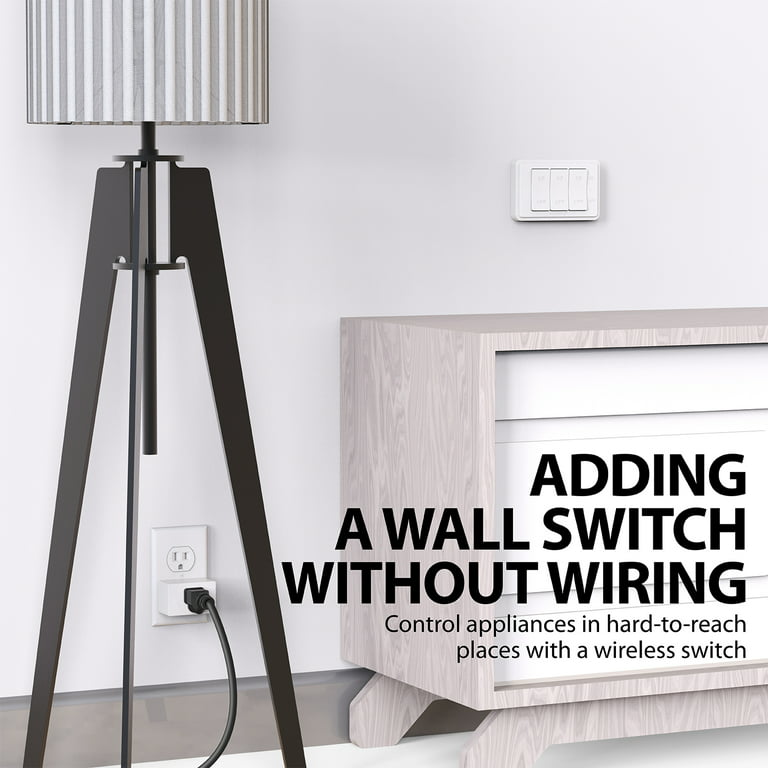 Fosmon [ETL Listed] 125V/15A Wireless Outlet Plug with Wall Switch