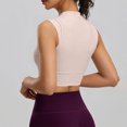 thumbnail image 6 of BUIGTTKLOP Women Crop Tank Top High Neck Workout Sports Bras Fitted Training Gym Bra Yoga Crop, 6 of 6