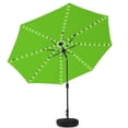 thumbnail image 3 of HARBOURSIDE 10ft Solar-Powered Outdoor Umbrella with LED Lights - 11 Solar LED Bulbs, Heavy Duty Base & Sand Bag for Patio/Garden/Poolside, Waterproof UV-Resistant Sun Shade Canopy,Green, 3 of 7