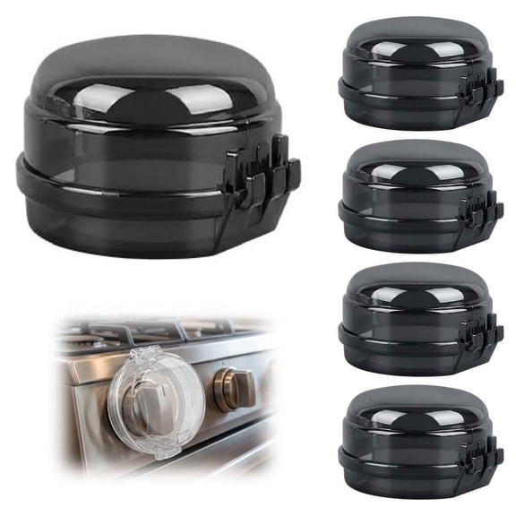 5-Pack Stove Knob Safety Covers – Universal Size, Heat-Resistant, Clear View, Child Safety Locks for Gas Stove and Oven