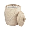 thumbnail image 2 of Kouboo Laguna Rattan Beehive Hamper With Liner, Removable Cotton Liner, Laundry, Bathroom, Kids Room, Nursery, Hamper With Lid, White Wash, 2 of 5