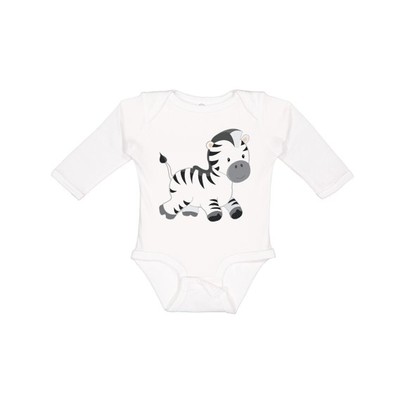 Inktastic Zebra Boys or Girls Long Sleeve Baby Bodysuit