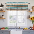 thumbnail image 2 of 2 Pack Turquoise Brown Gradient Valance for Window Vintage Abstract Wood Grain Kitchen Valance Rod Pocket Short Curtain Topper Decorative Window Treatment for Living Room Bedroom 60"x18", 2 of 8