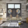 thumbnail image 4 of Yayeee Kitchen Curtains Tier Pair Light Filtering 27"x36" Rod Pocket Short Cafe Window Panel, Sitting on The Moon, 4 of 7