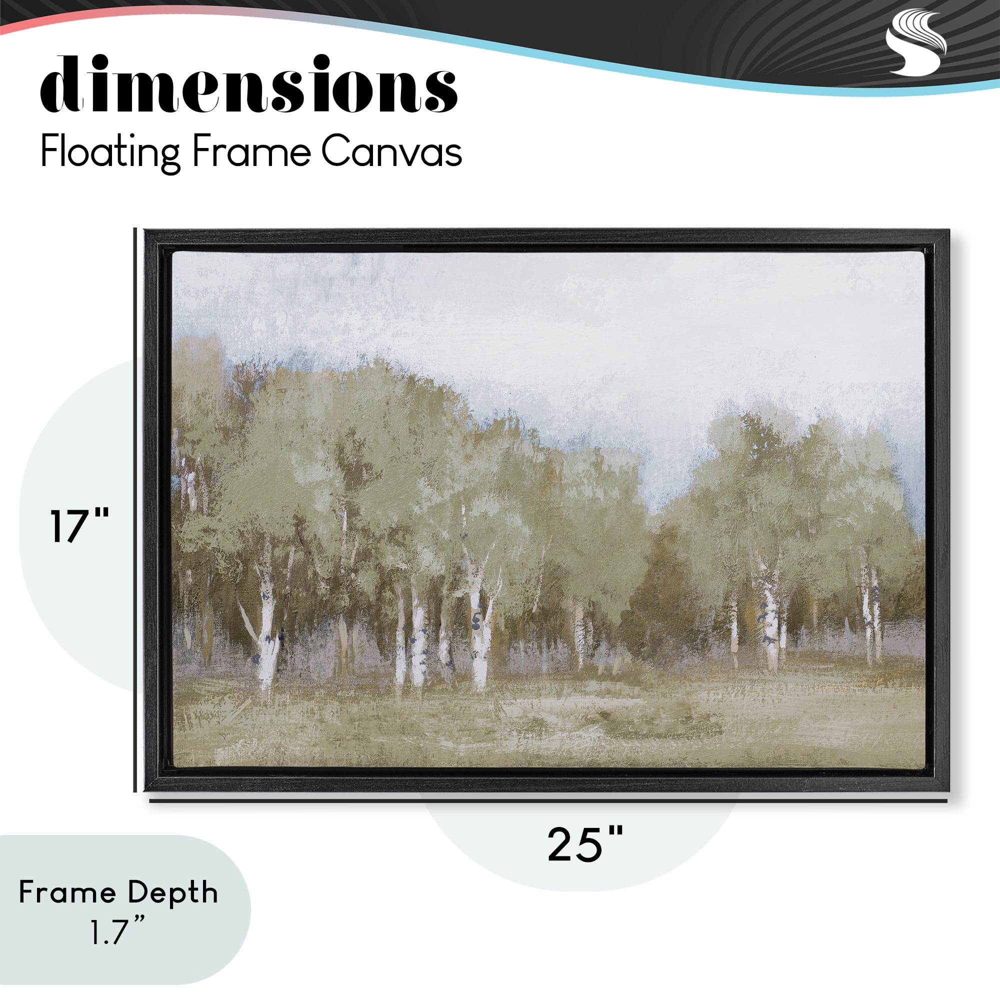 Stupell Industries Autumn Greens Tranquil Trees Black Framed Floater Canvas Wall Art, design by Michael Marcon