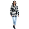 thumbnail image 5 of Sam & Libby Ladies Long Sleeve Faux Wool Plaid Shacket, 5 of 6