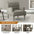 thumbnail image 4 of Wooden Armchairs set of 2 Nailhead Trim Carved Legs Comfy Accent Chair Tufted Back Home Living Room Grey, 4 of 6