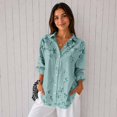 thumbnail image 4 of Women's Plus Size Subtle Floral Print Button Down Shirt, Long Sleeve Collared Casual Blouse, 4 of 5