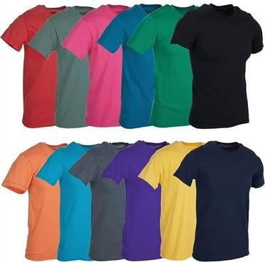 SOCKS'NBULK 120 Pack Mens Cotton Crew Neck Short Sleeve T-Shirts Mix Colors Bulk Wholesale Tshirts Case