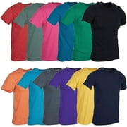 SOCKS'NBULK Mens Cotton Crew Neck Short Sleeve T-Shirts Mix Colors Bulk (12 Pack Mix, XX-Large)