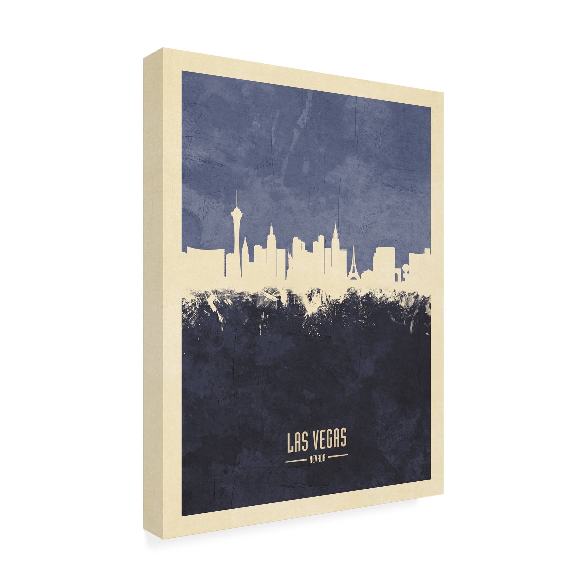 Trademark Fine Art 'Las Vegas Nevada Skyline Navy' Canvas Art by Michael Tompsett