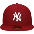thumbnail image 2 of Men's New Era Maroon New York Yankees White Logo 59FIFTY Fitted Hat, 2 of 5