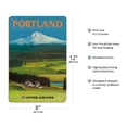 thumbnail image 2 of Portland Oregon - United Airlines - Mount Hood - Vintage Airline Travel Poster by Tom Hoyne c.1970s - 8 x 12 inch Vintage Wood Art Sign, 2 of 4
