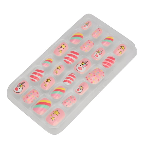 Girls Glue On Nails, Full Cover No Odor Removable Kids False Nails For Nail Salon For Home For Nail Technician