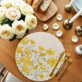 thumbnail image 2 of Yellow Daisy Round 15 Inch Placemats Set of 4, Rustic Spring Floral Summer Botanical HeatResistant Non Slip Place Mats for Dining Table, Wipeable Braided Kitchen Table Mats for Housewarming, 2 of 9