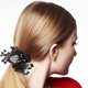 thumbnail image 4 of SeraphinaT 2PCS Mesh Flower Elastic Hair Ties, Leaf Embroidery Acrylic Rhinestone Hair Ban, 4 of 5