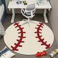 thumbnail image 4 of asddcavvf Belgian Velvet Round Carpet Football Basketball Rugby Baseball No. 8 Green Record Star Volleyball Computer Chair Mat Swivel Chair Non Floor Christmas Throw Throw on Blanket Linen Blanket Thr, 4 of 7