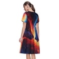 thumbnail image 2 of Bixox Robe d'Été à Manches Courtes pour Femmes Robe Ample Longueur Genou avec Poches-Loup, 2 of 7