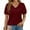 Wine, variant on KIHOUT Womens' Fashion Plus Size Printed V-Neck Short Sleeves Casual T-Shirt Top Summer Clearance