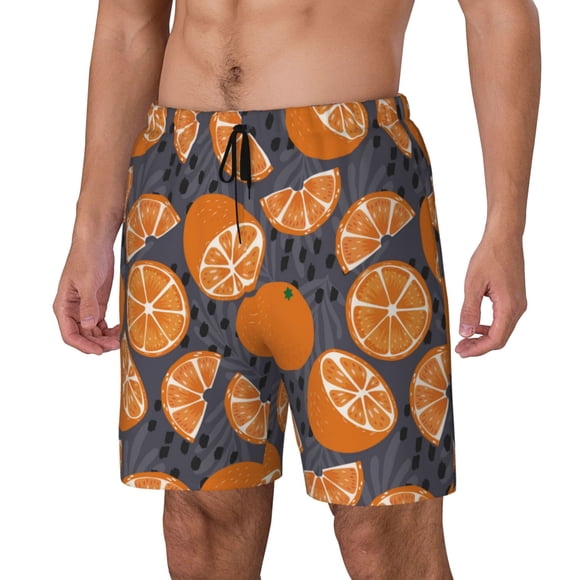 Fotbe Various Oranges Traje de Baño para Hombre – Shorts de Natación de Secado Rápido con Forro y Bolsillos-3X-Large