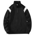 thumbnail image 1 of cfhntfmh Men's Quarter Zip Sweatshirt Casual Mock Neck Long Sleeve Color Block Pullover Sweatshirt Fall Oversized Basic Tops, 1 of 7