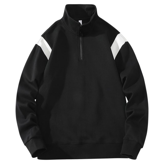 cfhntfmh Men's Quarter Zip Sweatshirt Casual Mock Neck Long Sleeve Color Block Pullover Sweatshirt Fall Oversized Basic Tops