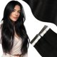 thumbnail image 1 of Moresoo Extensiones de cabello con cinta negra, cabello humano, extensiones de cabello negro natural, cinta en cabello humano real, pegamento invisible en extensiones, cabello Remy de 14 pulgadas # 1B, 1 of 1
