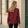 thumbnail image 5 of Flannel Shirts for Women Casual Plaid Womens Tops Long Sleeve Button Down Shirts, 5 of 8