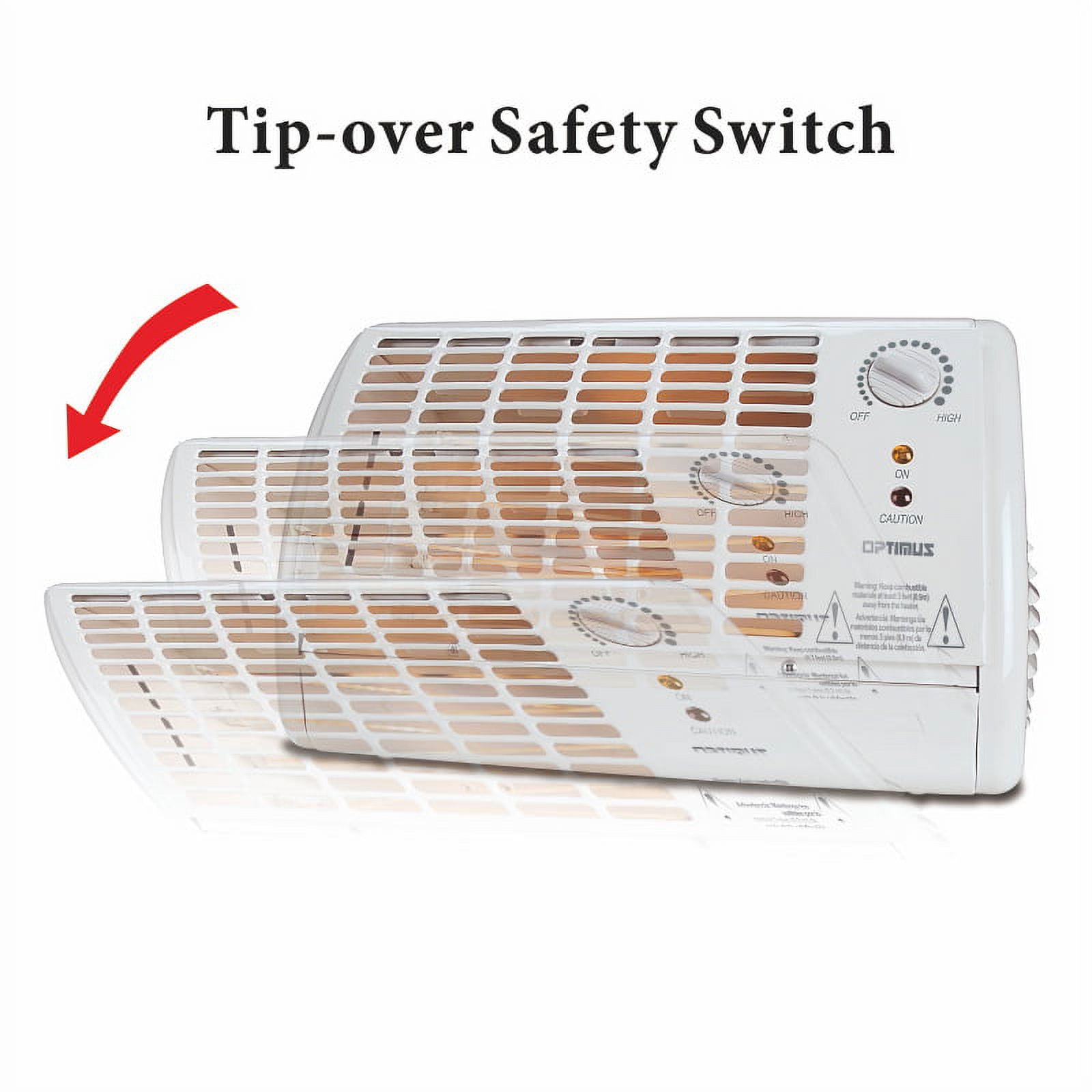 Optimus H-2210WH 1,320-WATT Portable Fan-Forced Radiant Heater With Thermostat (White)