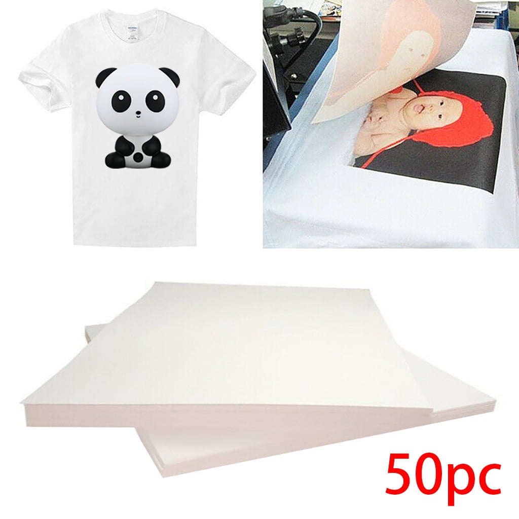 White Printable Iron On T Shirt & Fabric Transfer Paper for Light Fabrics,50pcs T-Shirt Printing On Thermal Transfer Paper Light Fabric Fabric Process