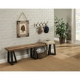 thumbnail image 4 of Alpine Furniture Prairie Wood Dining Bench with Rustic Elegance, Natural-Black (Set of 1), 4 of 4
