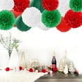 thumbnail image 6 of Red-Green White Party-Decorations Christmas Flowers Lanterns - 15PCS Italian Mexican Independence Day Paper Tissue Pom Poms Streamers,Mexico Italy Birthday Baby Shower Wedding Hanging Decor, 6 of 14